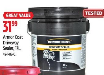 Canadian Tire Armor coat driveway sealer, 17l offer