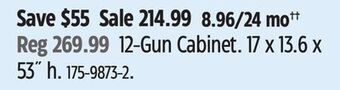 Canadian Tire Yukon gear 12-gun cabinet offer