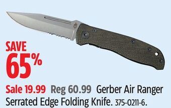 Canadian Tire Gerber air ranger serrated edge folding knife offer