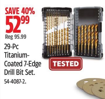 Canadian Tire Maximum 29-pc titanium- coated 7-edge drill bit set offer