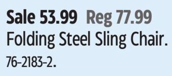 Canadian Tire Coleman folding steel sling chair offer