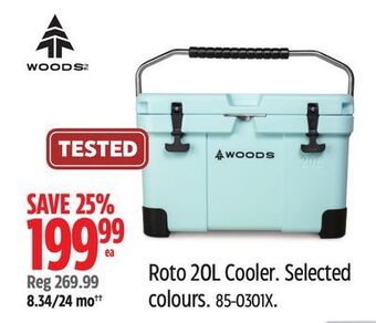 Canadian Tire Woods roto 20l cooler offer