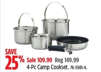 Canadian Tire Woods 4-pc camp cookset offer