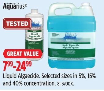 Canadian Tire Aquarius liquid algaecide offer