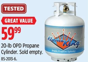 Canadian Tire Flame king 20-lb opd propane cylinder offer