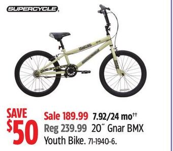 Canadian Tire Supercycle 20˝ gnar bmx youth bike offer