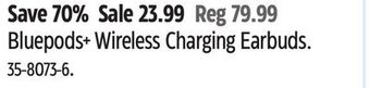 Canadian Tire Bluehive bluepods+ wireless charging earbuds offer
