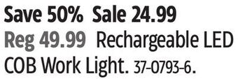 Canadian Tire Motomaster rechargeable led cob work light offer
