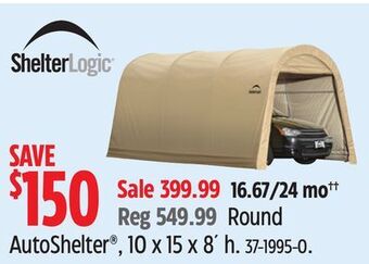 Canadian Tire Shelterlogic round autoshelter®, 10 x 15 x 8' h offer