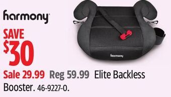 Canadian Tire Harmony elite backless booster offer
