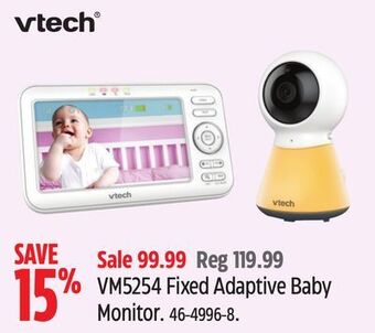 Canadian Tire Vtech vm5254 fixed adaptive baby monitor offer