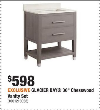 Home Depot Exclusive glacier bay® 30 chesswood vanity set offer