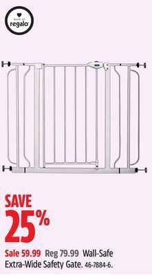 Canadian Tire Regalo wall-safe extra-wide safety gate offer