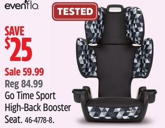 Canadian Tire Evenflo gotime sport high-back booster seat offer
