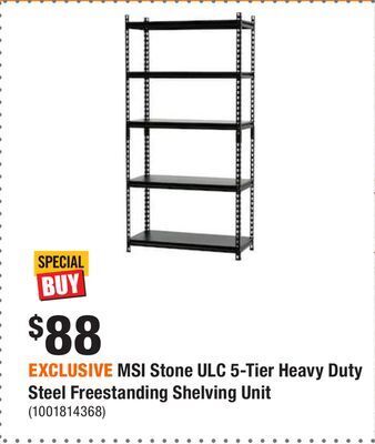 Home Depot Exclusive msi stone ulc 5-tier heavy duty steel freestanding shelving unit offer