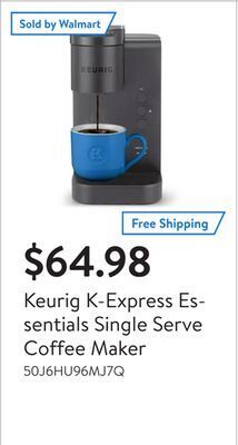 Walmart Keurig k-express essentials single serve coffee maker offer