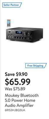 Walmart Moukey bluetooth 5.0 power home audio amplifier offer