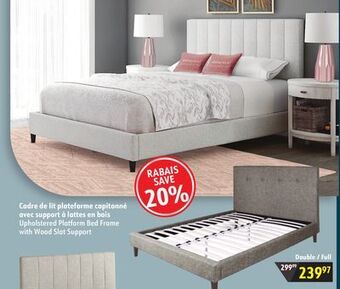 Sushi Shop Upholstered platform bed frame with wood slat support offer