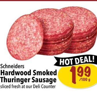 Farm Boy Schneiders hardwood smoked thuringer sausage offer