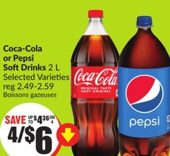 Chalo FreshCo Coca-cola or pepsi soft drinks 2 l selected varieties offer