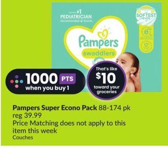 Chalo FreshCo Pampers super econo pack 88-174 pk offer
