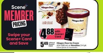 FreshCo Häagen-dazs ice cream 414-500 ml or novelties 3-4 pk offer