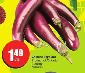 Chalo FreshCo Chinese eggplant product of ontario 3.28/kg offer