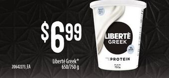 Zehrs Markets Liberté greek®, 650/750 g offer