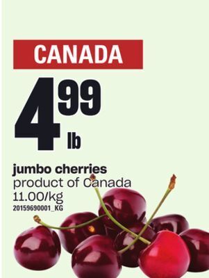 Zehrs Markets Jumbo cherries offer