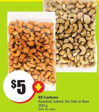 Chalo FreshCo Rs cashews roasted, salted, no salt or raw 200 g offer