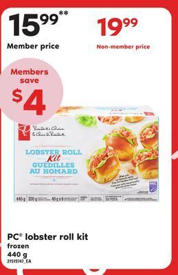 Zehrs Markets Pc® lobster roll kit, 440 g offer