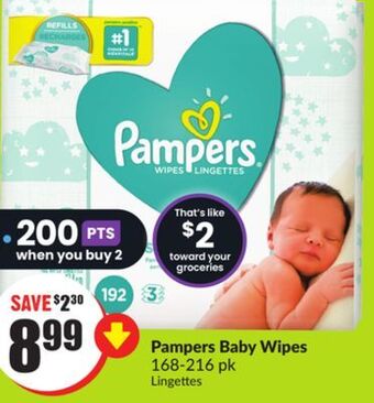 Chalo FreshCo Pampers baby wipes 168-216 pk offer