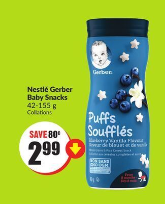 Chalo FreshCo Nestlé gerber baby snacks 42-155 g offer