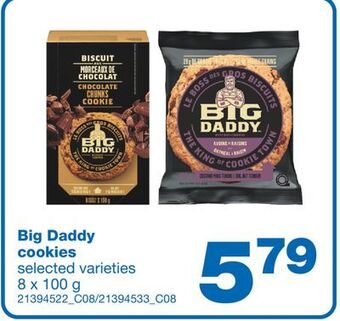 Wholesale Club Big daddy cookies, 8 x 100 g offer