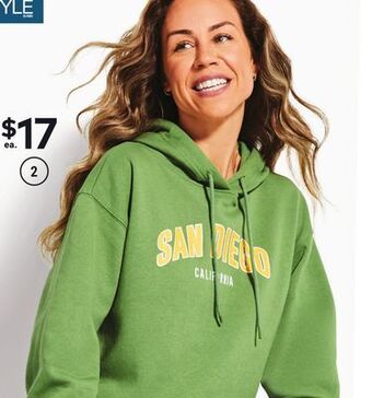 Giant Tiger Women's fleece crop graphic hoodie offer