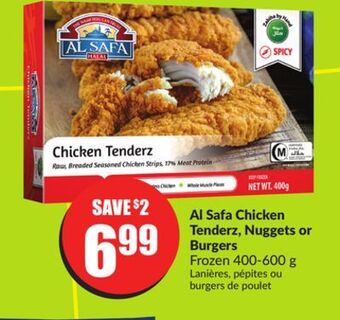 FreshCo Al safa chicken tenderz, nuggets or burgers 600-600 g offer