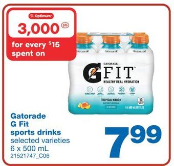 Wholesale Club G fit sports drinks, 6 x 500 ml offer