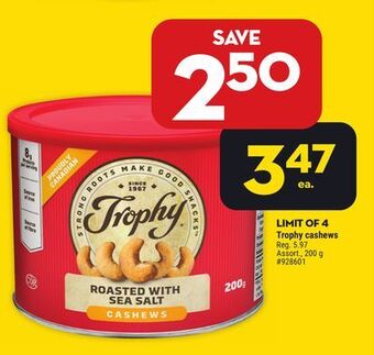 Giant Tiger Trophy cashews offer