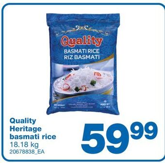 Wholesale Club Heritage basmati rice, 18.18 kg offer
