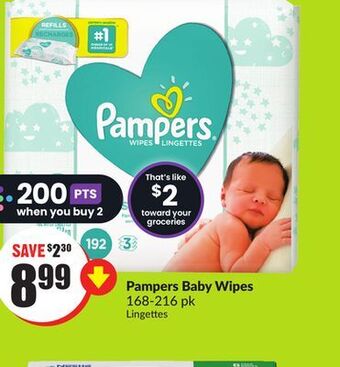 FreshCo Pampers baby wipes 168-216 pk offer