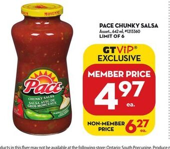 Giant Tiger Pace chunky salsa offer