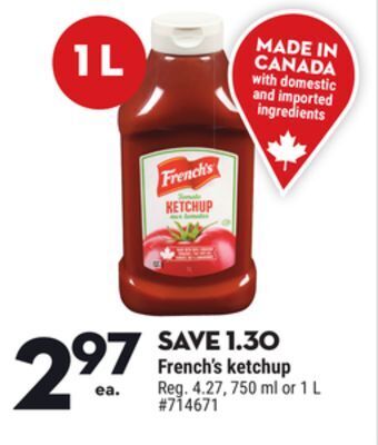 Giant Tiger French's ketchup offer