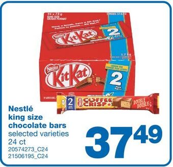Wholesale Club Nestlé king size chocolate bars, 24 ct offer