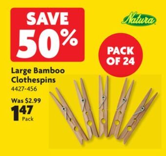 Home Hardware Natura large bamboo clothespins offer