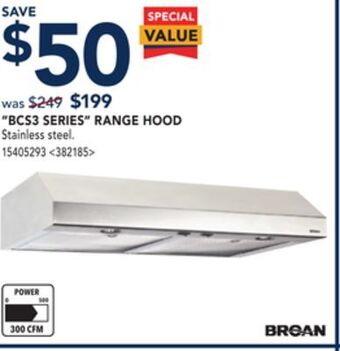 RONA Broan bcs3 series range hood offer