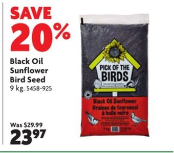 Home Hardware Black oil sunflower bird seed offer