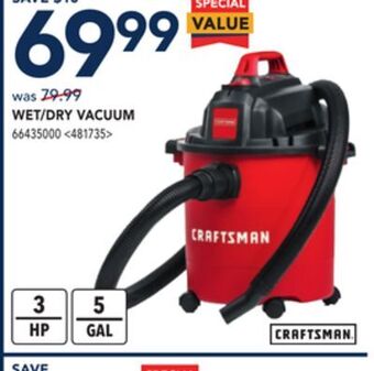 RONA Craftsman wet/dry vacuum offer