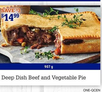 M & M Food Market Deep dish beef and vegetable pie offer