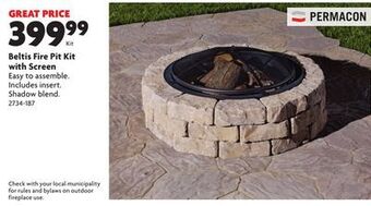 Home Hardware Beltis fire pit kit with screen offer