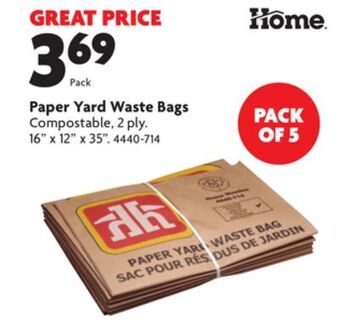 Home Hardware Paper yard waste bags offer
